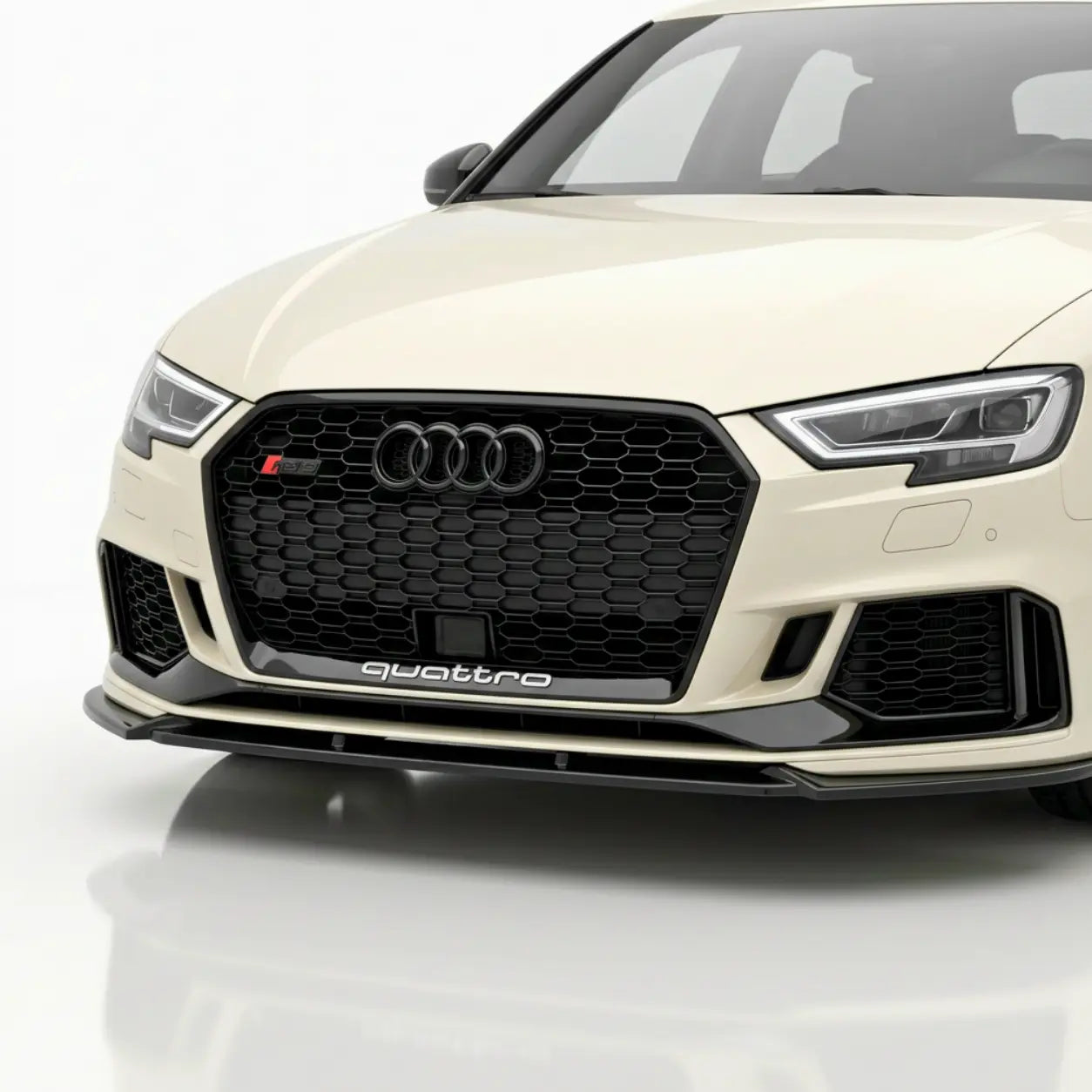 Audi RS3 Front Splitter — 8V Facelift Sportback & Sedan (2017–2020) Gloss Black