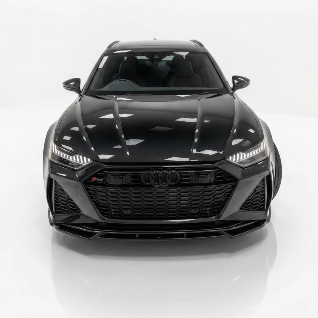 Audi RS6 C8 Front Splitter — 2019+ Gloss Black