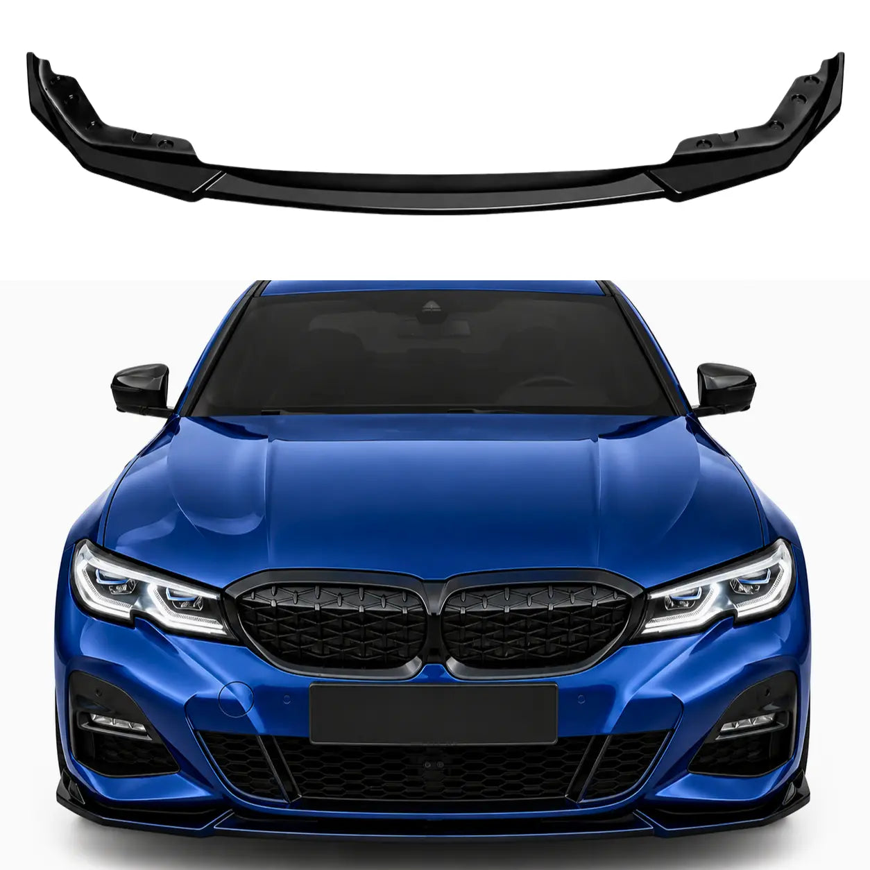 Front Splitter for BMW 3 Series G20-G21 M-Sport (2018–2022) — Gloss Black