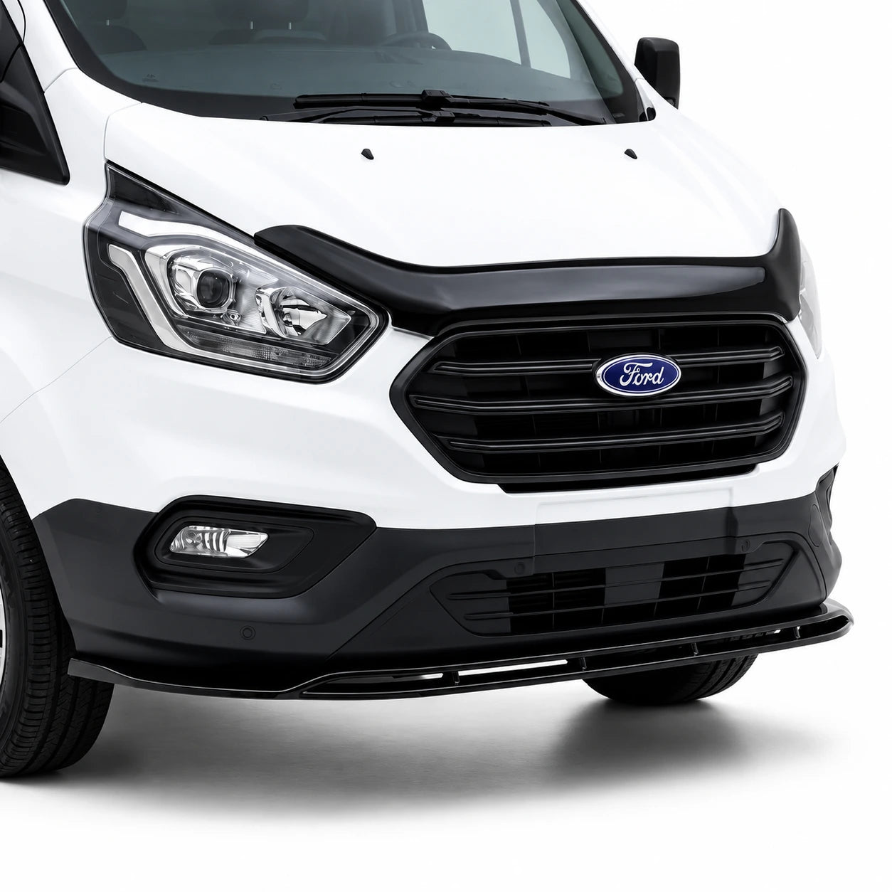 Front Splitter (2 Pcs) for FORD Transit Custom MK1 Facelift (2018–2022) — Gloss Black