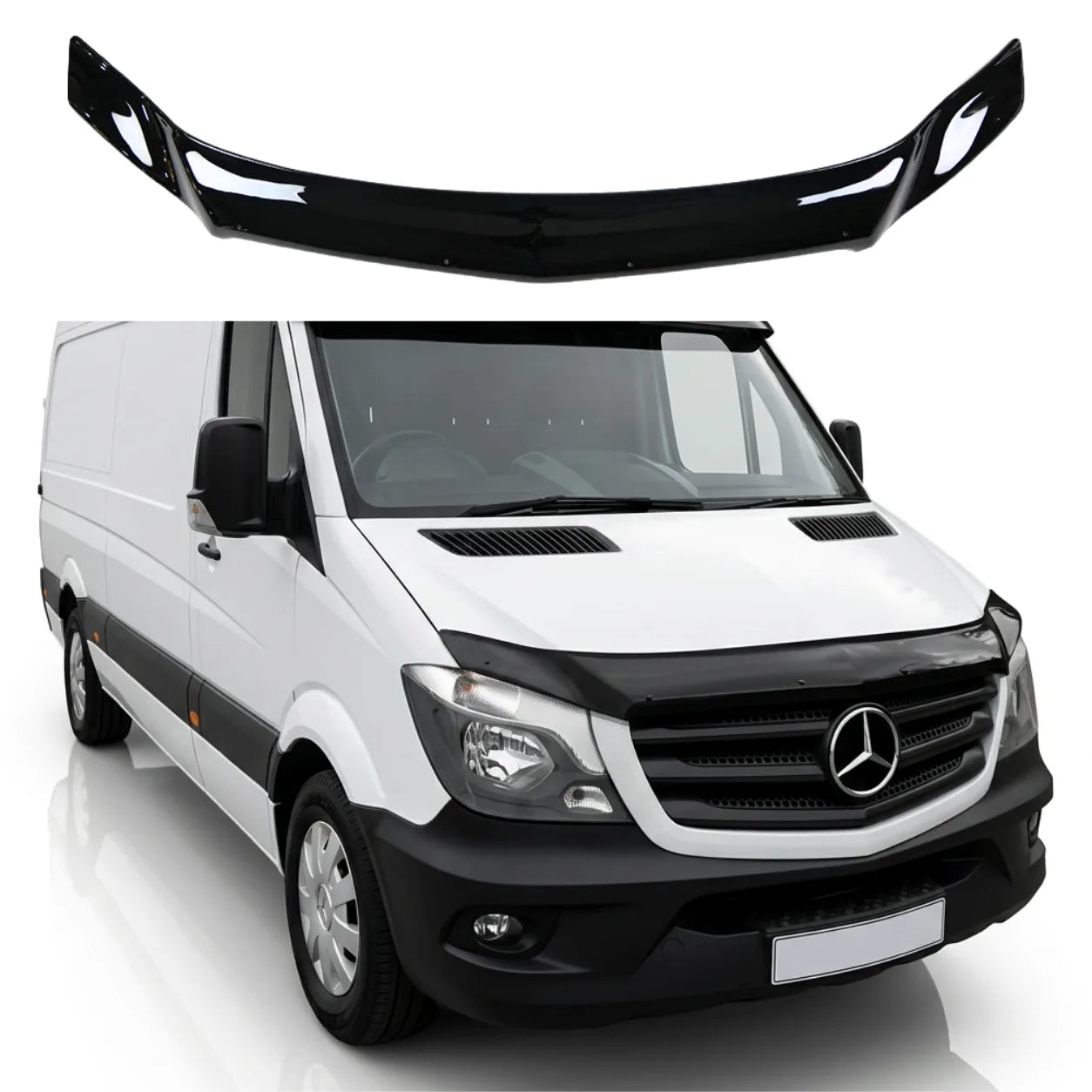 Mercedes Sprinter Facelift Bonnet Protector — 2014–2018 Gloss Black