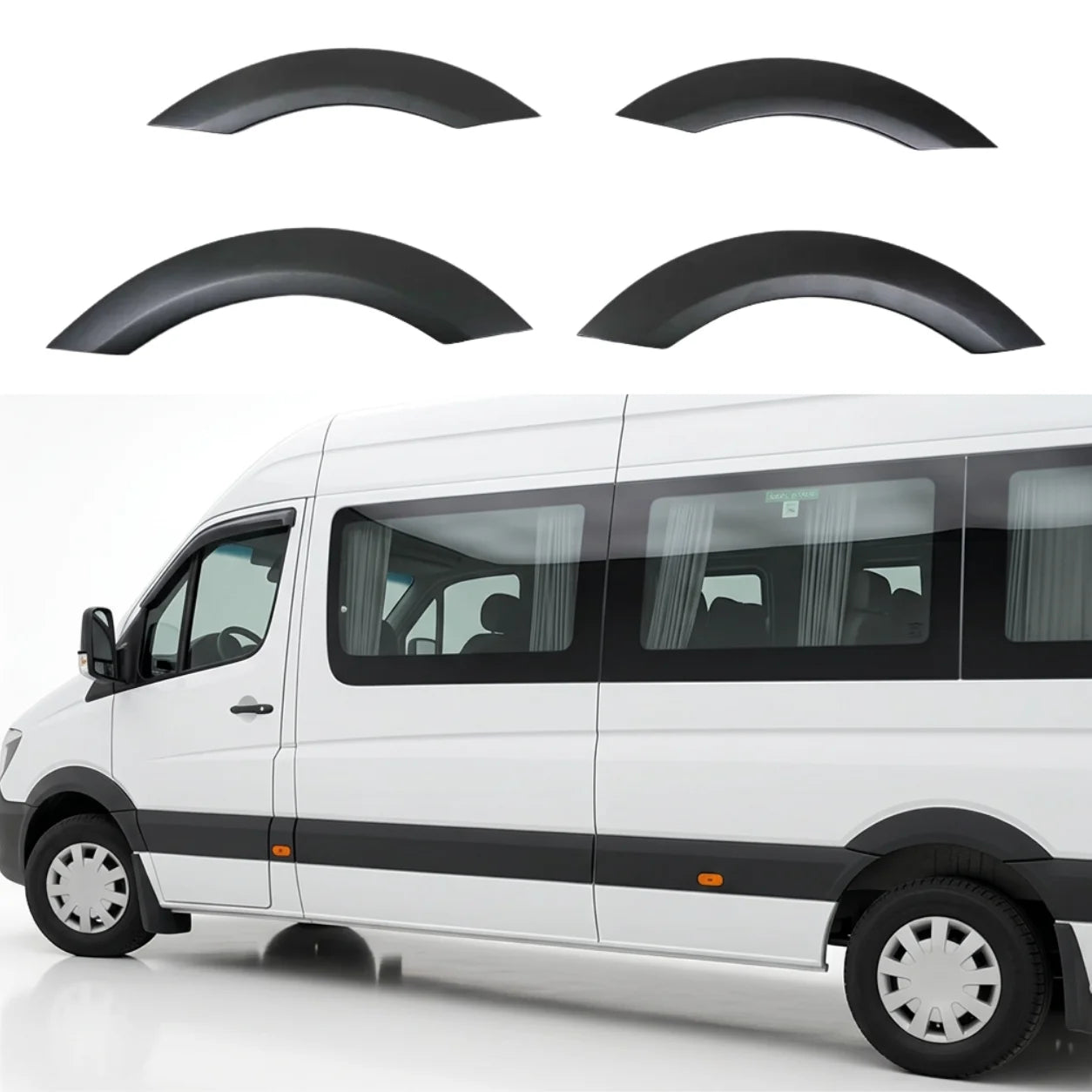 Mercedes Sprinter Wheel Arch Trims (4pcs) — W906 2006–2013 Matte Black