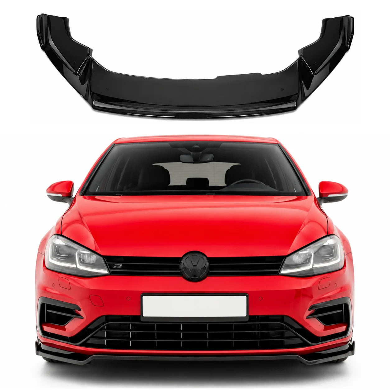 VW Golf R MK7.5 Front Splitter — 2017–2020 Gloss Black