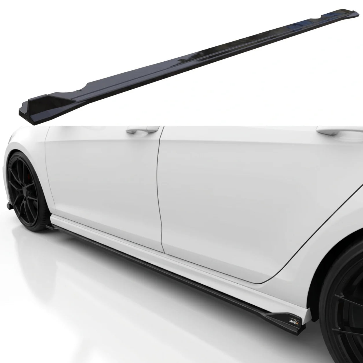 VW Golf R Mk7 Side Skirts (2pcs) — 2013–2016 Gloss Black